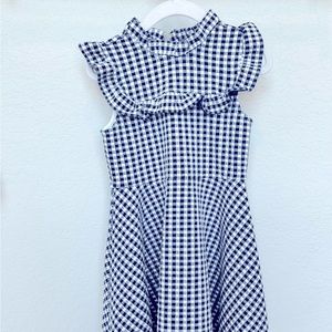 Janie and Jack Size 5 Navy Gingham Dress